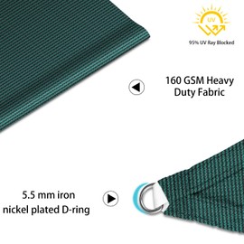 Coarbor Green 16' x 16' x 16' Sun Shade Sail Canopy Sunshade Outdoor Heavy Duty Triangle Fabric Cloth Screen for Patio Garden Yard Deck Pergola Canopy Dark