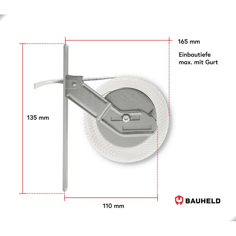 BAUHELD® Roller Shutter Belt Winder Flush-Mounted [Made in Germany] -