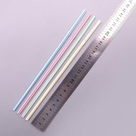UUYYEO 200 Pcs Plastic Flexible Drinking Straws Long Bendable Drinking Straws Colorful Striped Straws Party Cocktail Straws Iced Coffee Straws Milkshake Juice Straws