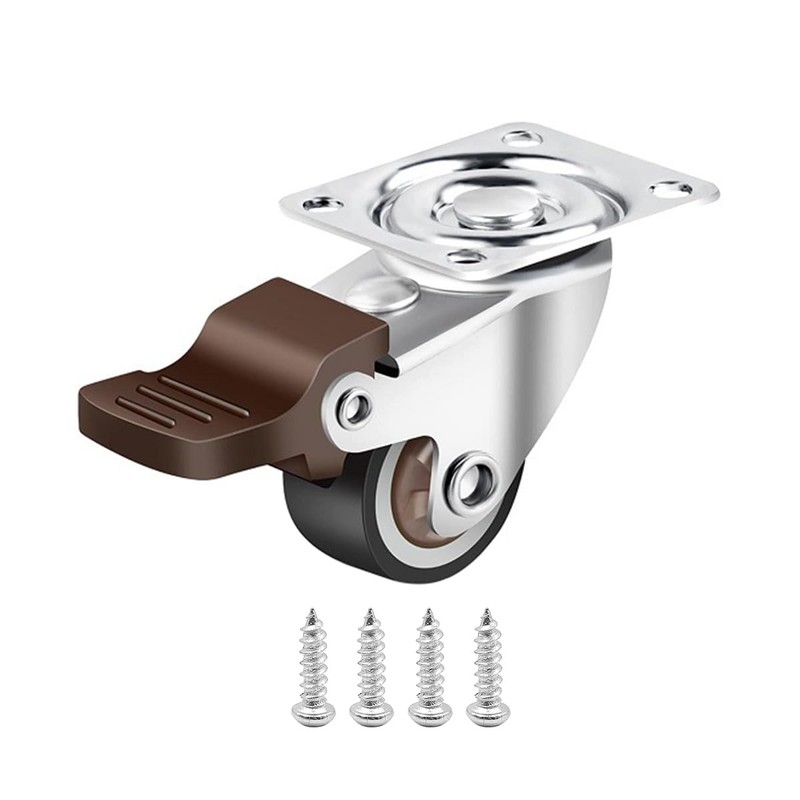 Set of 2 ZONADAH Caster Wheels 1.5 Inch Swivel Plate