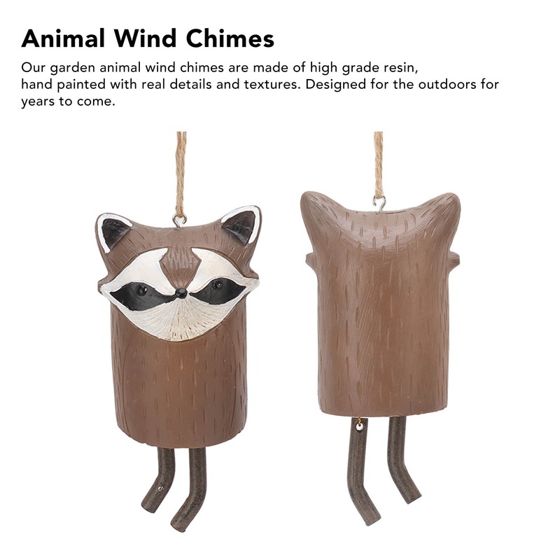 Rustic Hanging Animal Wind Chimes Resin Hand Made Natural Garden