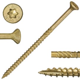 Unbranded 10 x 4" Star Drive Tan XL1500 SaberDrive® Exterior Deck Screws - 48 pcs. Tub