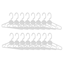 YöL Pack of 16 White Baby Coat Hangers Kids Newborn Children Toddler Clothes Storage Bedroom Nursery Durable Plastic
