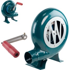 Drphiru Hand Crank Blower, 200W Fire Blower with Hand Crank, Heat Up Coal Portable Blacksmith Furnace, High Pressure Manual Fan for Home Camping, BBQ, Canteen, Small Boiler, Gasification Furnace