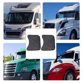 2 Pcs Semi Truck Window Sun Shades, Mesh Side Window Sunshade with Suction Cups, Temperature Reduction, Easy Install for Replacement