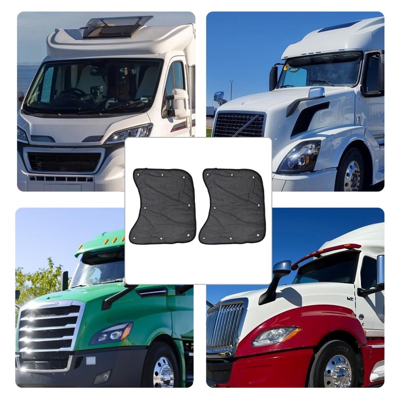 2 Pcs Semi Truck Window Sun Shades, Mesh Side Window