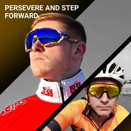 KAPVOE Polarized Sunglasses UV Protection for Women Men Cycling Sunglasses TR90 Frame Bicycle MTB Running Mountain Bike Glasses Baseball Biking Riding 05 black blue