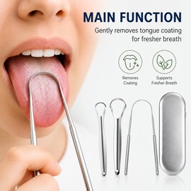 Stainless Steel Tongue Scraper for Daily Oral Care – Spoon-Shaped Tongue Cleaner for Removing Coating & Freshening Your Routine