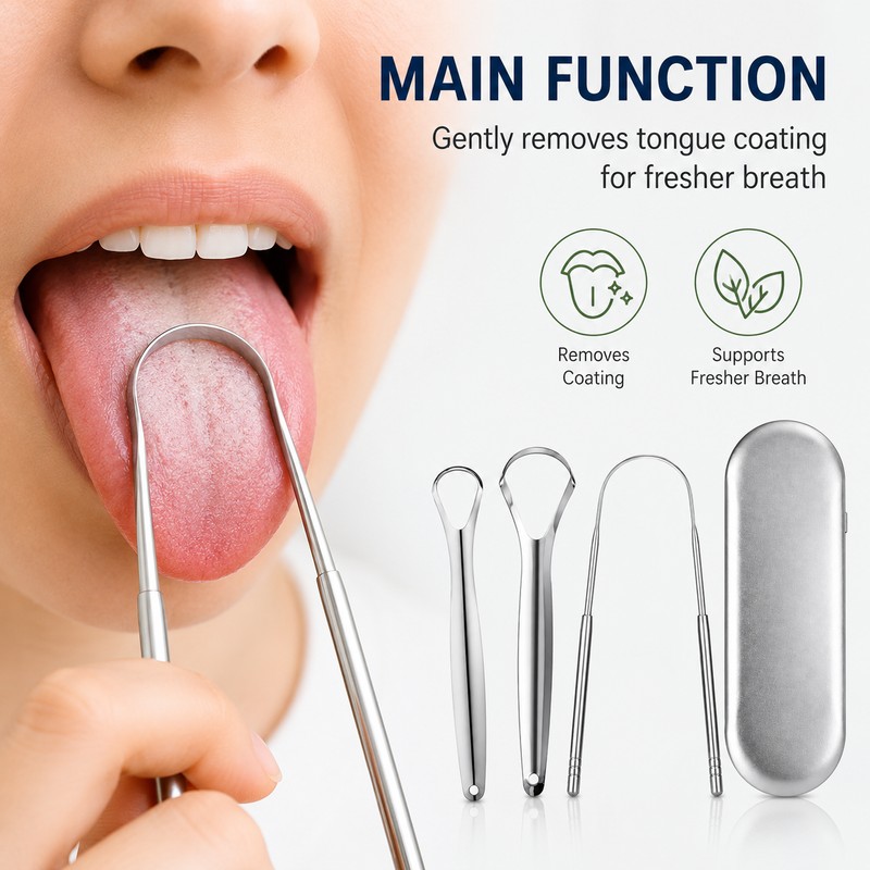 Stainless Steel Tongue Scraper for Daily Oral Care – Spoon-Shaped