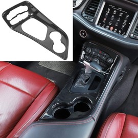 JeCar for Challenger Carbon Fiber Interior Trim Gear Shift Panel Cover for Dodge Challenger 2015-2024 Interior Accessories