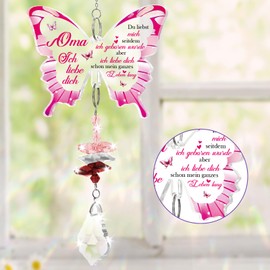 PRSTENLY Grandma Gift, Butterfly Crystal Sun Catcher Gifts for Grandma, Best Grandma Gift Birthday Christmas Valentine's Day Easter Mother's Day from Grandson