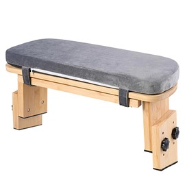 Adjustable Height Meditation Bench with Velvet Cushion