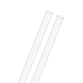 M METERXITY 2-Pack Clear Plastic Tube, 6mm[0.24"] ID x 8mm[0.31"] OD High Impact Rigid Polycarbonate Round Pipes for Water Plumbing/Lighting/Aquariums/Models, Plastic Tubing [305mm/12IN]