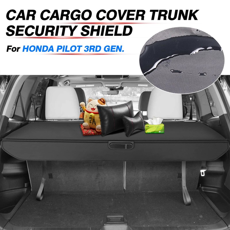 Powerty Cargo Cover for 2016-2022 Honda Pilot Trunk Cover Retractable