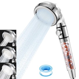 Vacto High Pressure Handheld Shower Head with Filter, Hard Water Softener Water Purifying Filtered Showerheads with Filter Beads, Shower Head Kits (No Hose and Bracket)