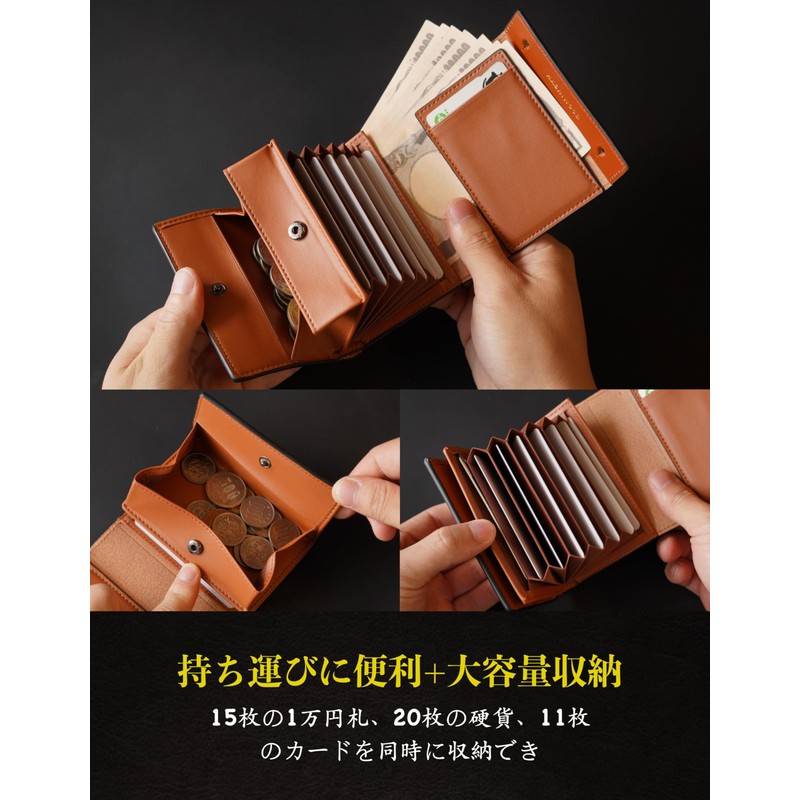 Tochigi Leather Wallet, Men's, Bifold Wallet, Made in Japan, Box-shaped