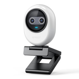 EMEET Piko Webcam 4K World's First Dual Lens Webcam AI Auto Focus 3 Mic Array & 3 Sound Collection Modes Stream Camera USB Webcam with Clip Base Gift Ideal for Streaming and Desk Setup White