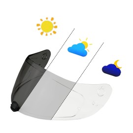 ZQIYDYP HJ-20M Face shield replacement,UV Protective Scratch-resistant helmet Visor for HJC FG-17 IS-17 C70 Helmet (Photochromic Clear/Light Black)