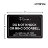 Please Do Not Knock or Ring Doorbell Sign, Durable ABS