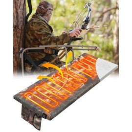 Heated Two Person Tree Stand Seat Cushion 37.4''x13.8'' /18''x10'' Thick 1.6/2.8 in Ladder Tree Stand Seat Replacement Pad Foldable for Deer Hunting Camping Outdoor(1.6in Thickened,Camouflage)