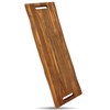 Large Acacia Serving Board with Handles, 36 x 12 Inch
