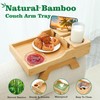 GHKINMAL Bamboo Couch Cup Holder, 4 in 1 Couch Arm