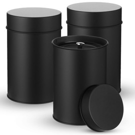 Zopeal 3 Pack Metal Tea Tin Canister with Airtight Double Lids 16 oz Round Tin Can with Lid Double Sealed Small Kitchen Container for Loose Tea Storage Coffee Sugar Candy Herbs and Spices