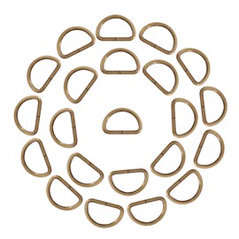 Trimming Shop Pack of 10 D Ring Heavy Duty Non Welded Metal D Ring Buckles Clips for Hardware Bags, Dog Collars, Webbing Straps, Belt, Backpack, Craft Projects, DIY Accessories, Antique Brass, 25mm