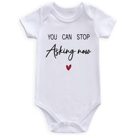 WFHCKT You can stop asking now anuncio de bebé abuelo, anuncio de embarazo, Anuncio Blanco, 3-6 Meses
