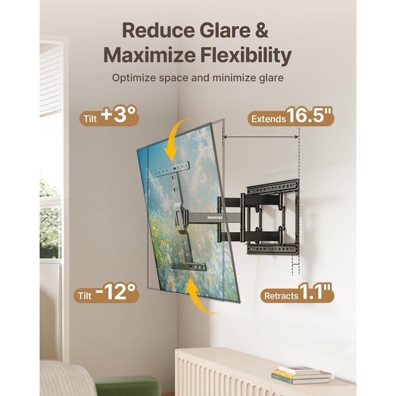 monTEK 1.1" Ultra Slim TV Wall Mount for 37-75 Inch