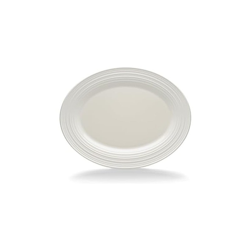 Mikasa Swirl White Oval Serving Platter, 14-Inch