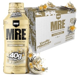 REDCON1 MRE RTD Protein Shake | Vanilla Milkshake | Lactose Free, 40g Protein - 12 Pack, 14 oz