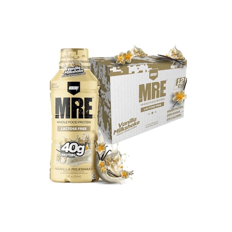 REDCON1 MRE RTD Protein Shake | Vanilla Milkshake | Lactose