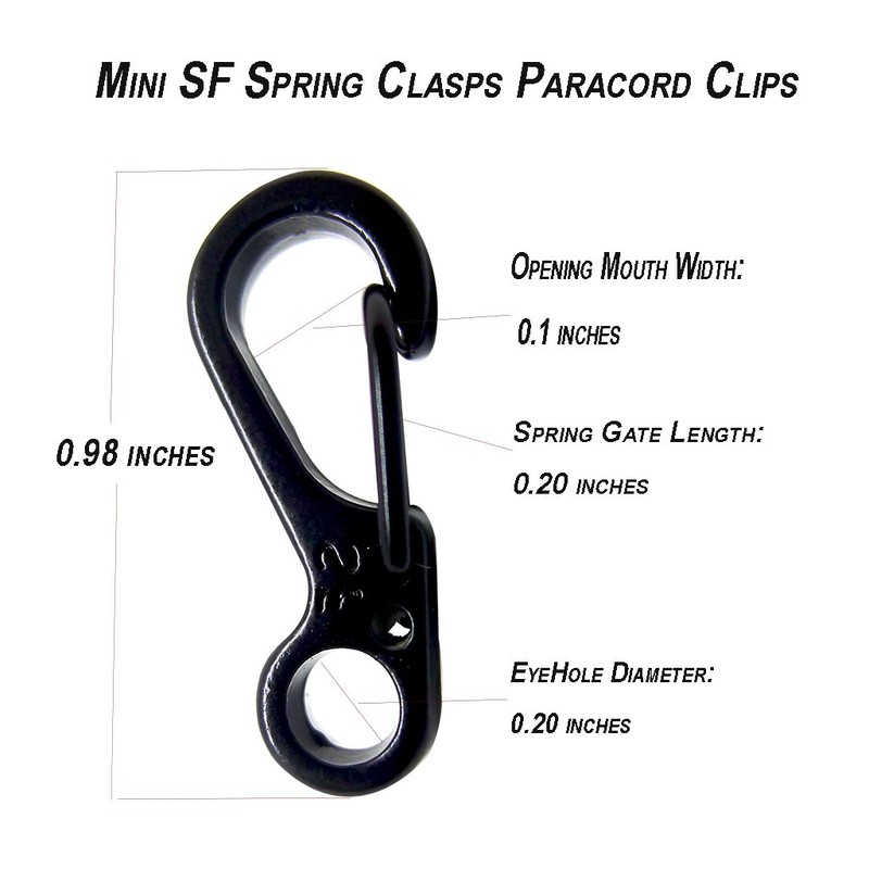 Bytiyar 12 pcs Mini SF Carabiner Clips with Metal Spring