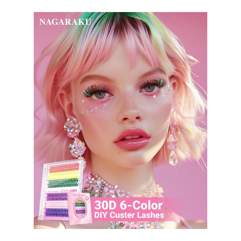 NAGARAKU Partial False Eyelashes, Dense Long Eyelashes, 3D Feel Up,