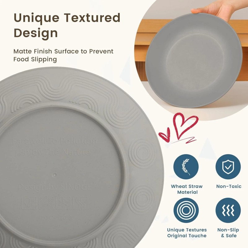 Homienly 40-Piece Wheat Straw Dinnerware Sets