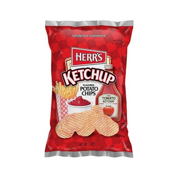 Herr's Potato Chips, Ketchup Flavored, 1 Oz. (Pack of 7)
