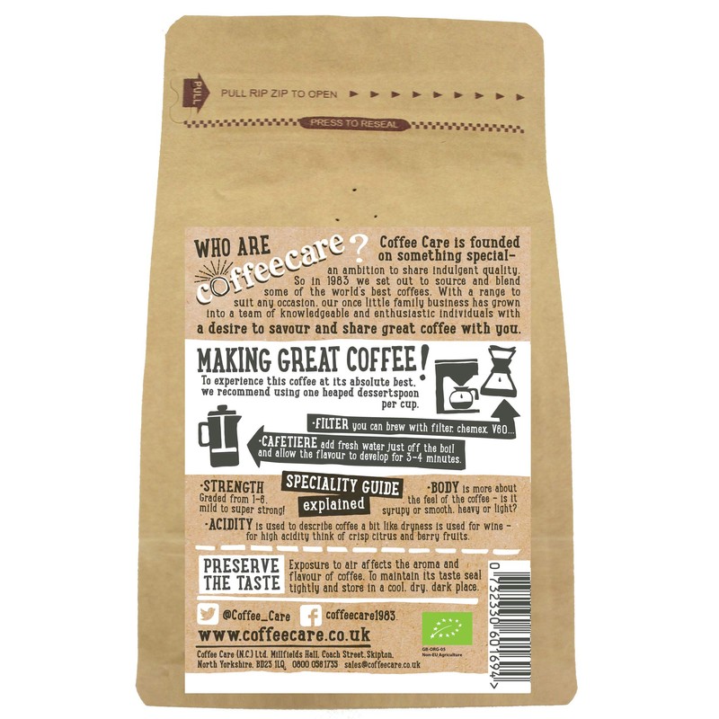 Ground Coffee - Triple Certified Peruvian Etico - Coffee Care