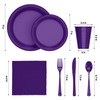 350 Pcs Purple Plastic Plates For Party, Purple Disposable Plates