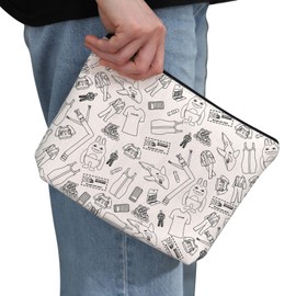 PYOUL TV Series Inspired Gift Wide C Makeup Bag Comedy Fans Cosmetic Bag TV Series Fan Gift Movie Merch, beige