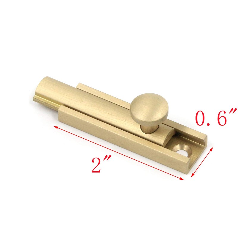 MY MIRONEY Solid Brass Surface Bolt 2 Inch Hardware Slide