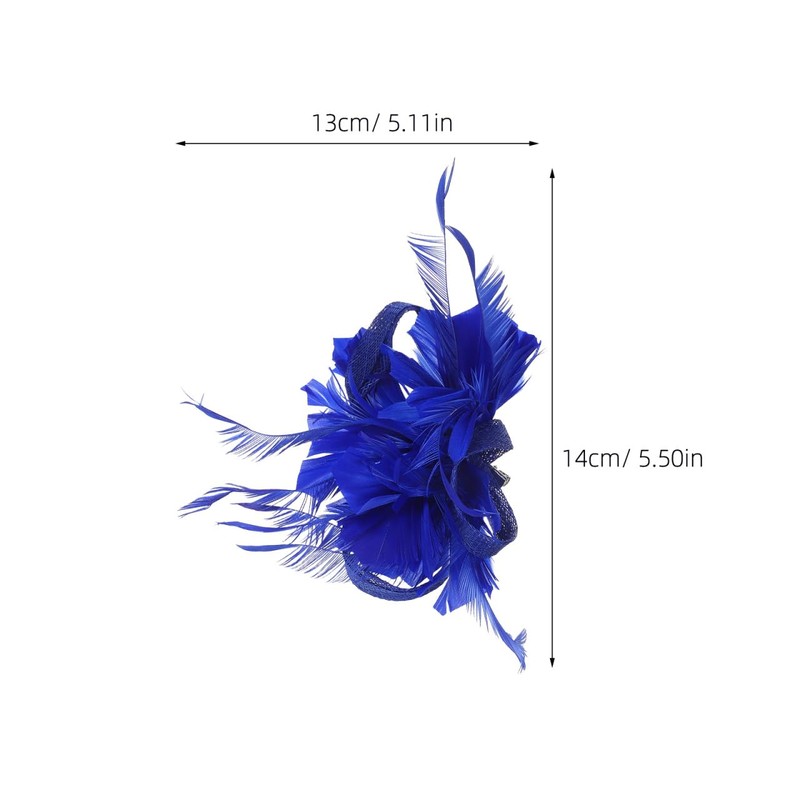 Luxshiny Royal Blue Fascinator Hair Clip 14 cm