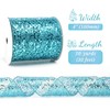 LIZLOVESS Teal Glitter Mesh Wired Ribbon 4" X 10 Yards