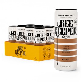 Beekeeper Coffee Cold Brew Mocha Latte with Organic Oregon Honey, 8 fl oz cans (Pack of 12), Ready-to-Drink, 125mg Natural Caffeine