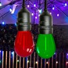 S14 Colored LED String Light Bulbs, 24-Pack 1W Plastic Shatterproof
