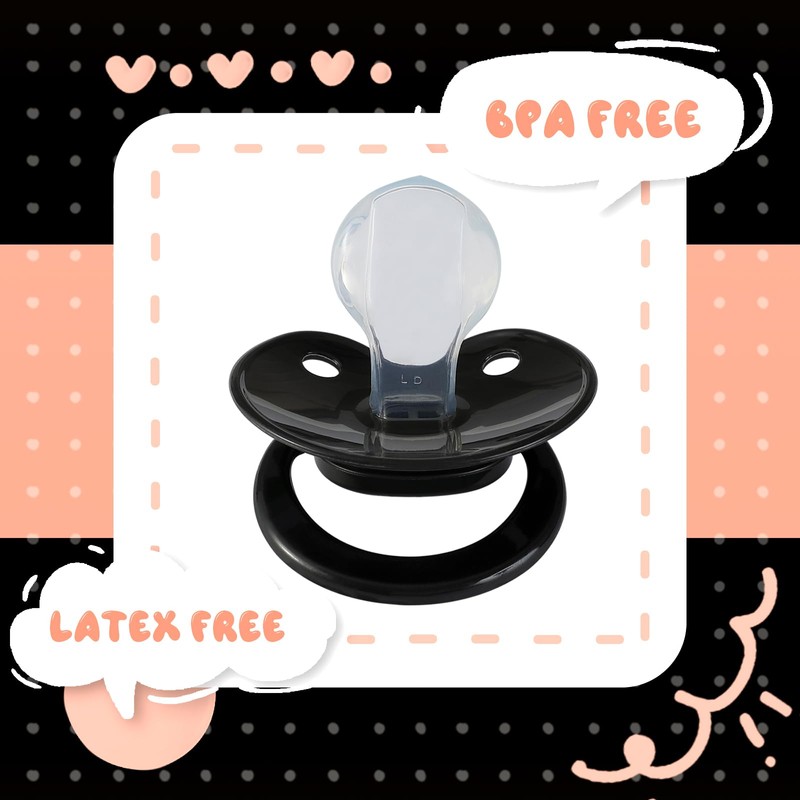 Innocenceisle Bigshield Adult Sized Pacifier: Cute Paci Black for Anxiety