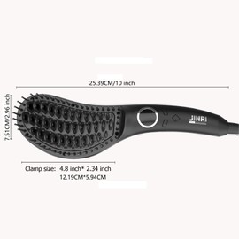 JINRI Volumizing Hair Iron, Hair Straightener Brush, Adjustable Temp, 360 ° Tail Rotation, Lasting Hair Volume, for Short Or Thin, Black