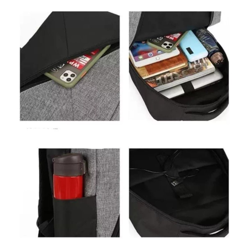 yuqing.fc Mochila Antirrobo Carga Usb Escolar Laptop Casual 3 Piezas
