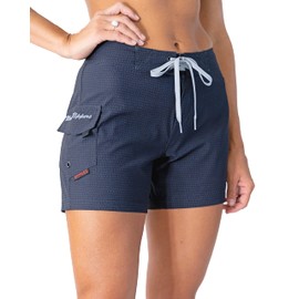 Maui Rippers Pantalones cortos de natación elásticos en 4 direcciones para mujer de 5 pulgadas, Tapa Negra, 6