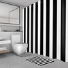 MYUSRE 4 Piece Black and White Striped Shower Curtain Set
